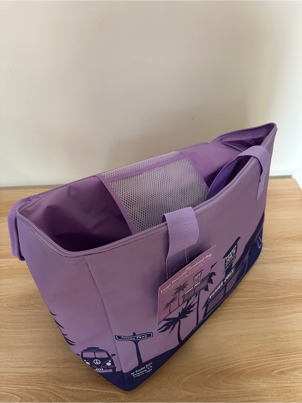 TRADER JOES INSULATED TOTE - PURPLE